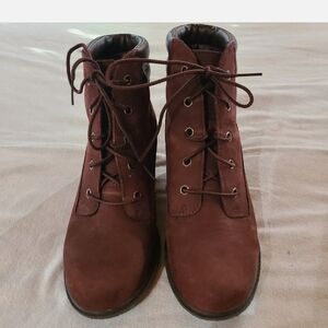 Timberland Women's Burgundy Lace-Up Boots